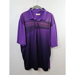 Grand Slam Polo Men's Purple XL Golf Stripe Athletic Classic